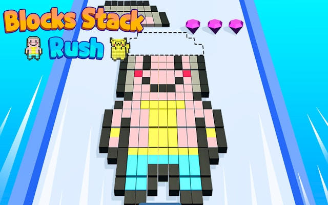 Blocks Stack Rush: Pixel Stacking Puzzle