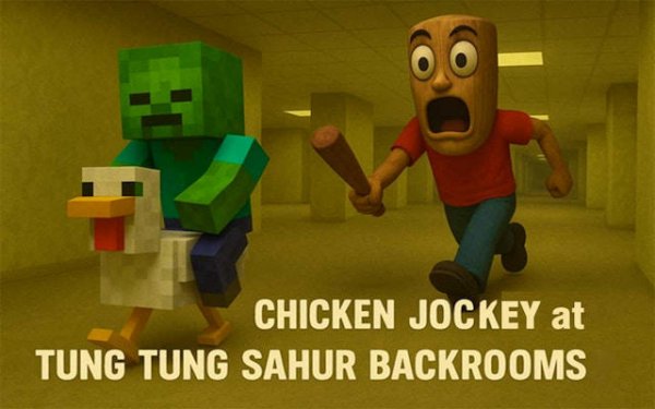 Chicken Jockey: Tung Tung Sahur Backrooms Maze Adventure Online Game