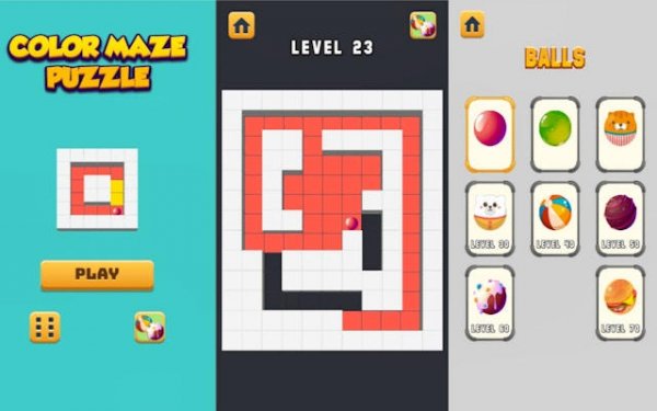 Color Maze Puzzle - Swipe Ball Challenge