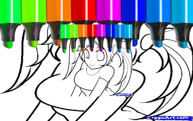 Cute Anime Face Girls Coloring Pages Game