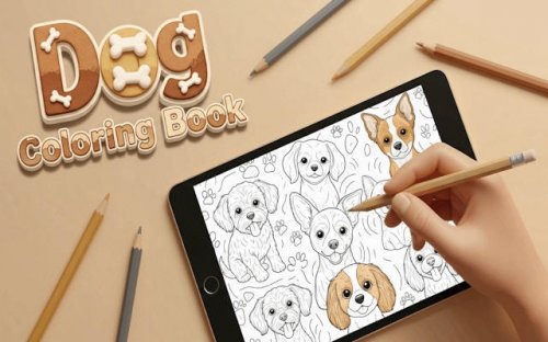 Dog Coloring Book: Relaxing Drawing Game