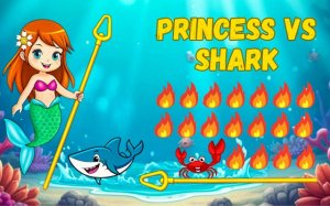 Princess vs Shark: Ocean Puzzle Adventure Online Puzzle Game